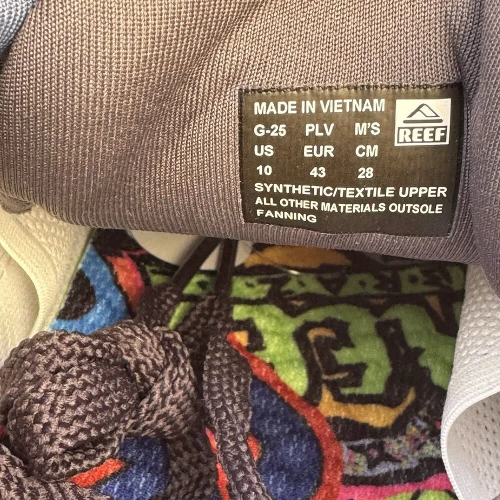 Reef Men’s Size 10 Fanning  Gray/Blue/Orange Comfort Shoes - Bottle Opener
